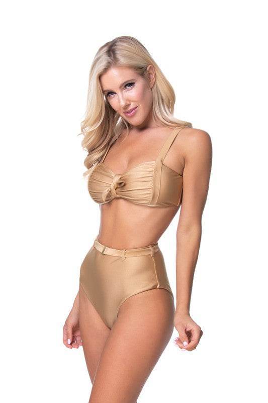 GOLD HIGH WAIST BIKINI SET - Akana Style