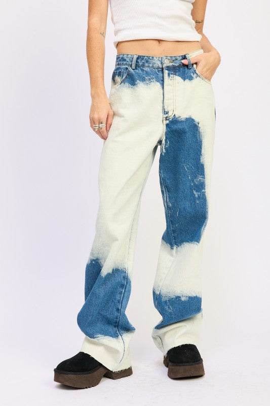 HIGH WAISTED TIE DYE JEANS - Akana Style