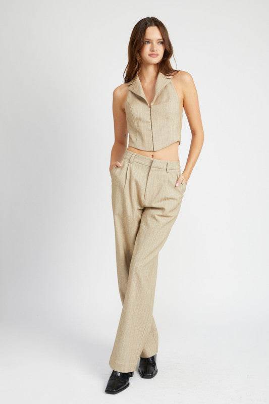 LOOSE FIT PINSTRIPE PANTS - Akana Style