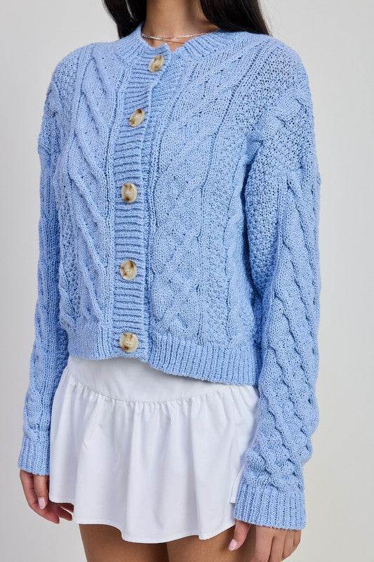 CHUNKY CABLE KNIT CARDIGAN - Akana Style