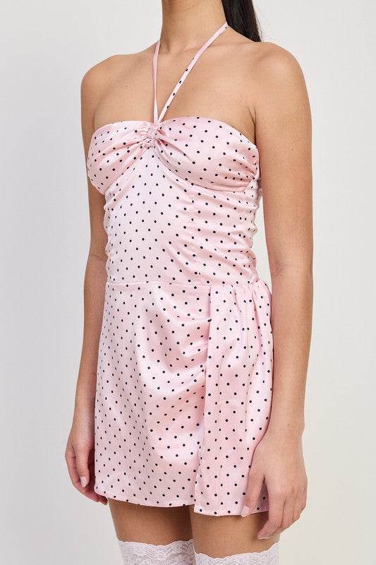 MINI POLKA DOT DRESS – Chic Halter Style for Effortless Summer Vibes - Akana Style