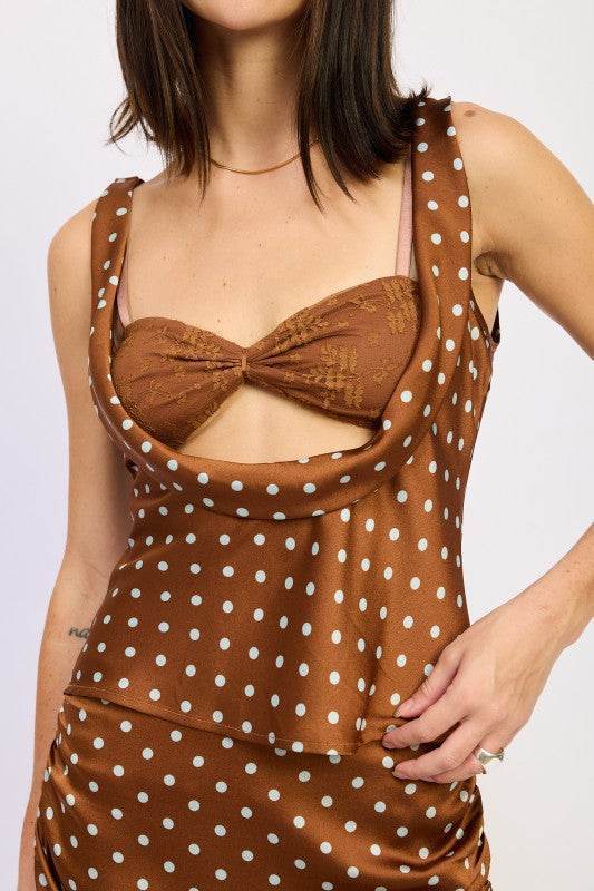 PEEKABOO SATIN TOP - Akana Style