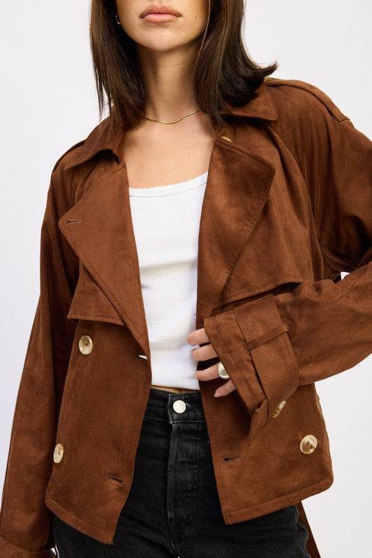 CROPPED TRENCH COAT - Akana Style