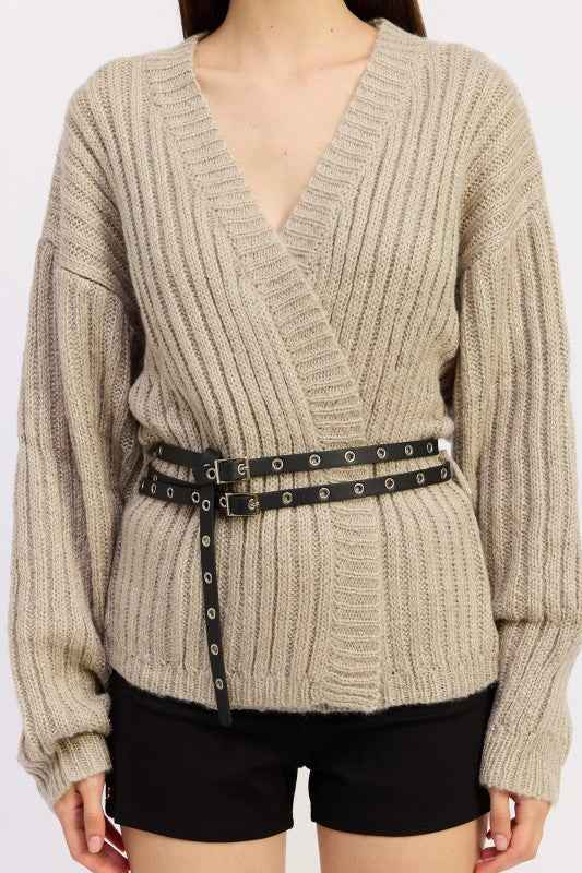 WRAPPED CARDIGAN WITH BELT