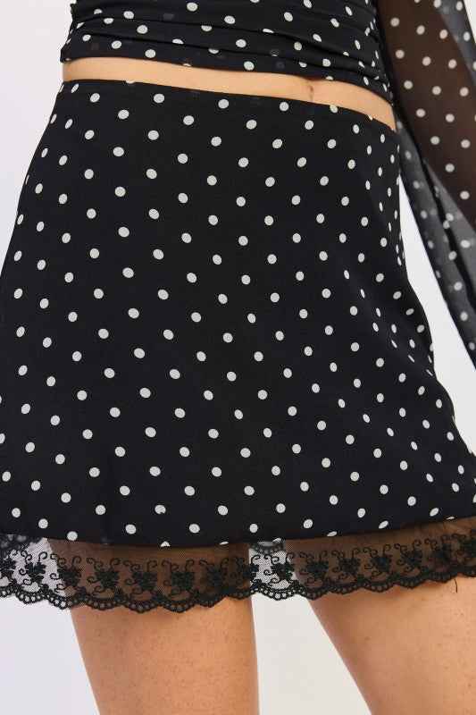 POLKAT DOT MINI LACE SKIRT