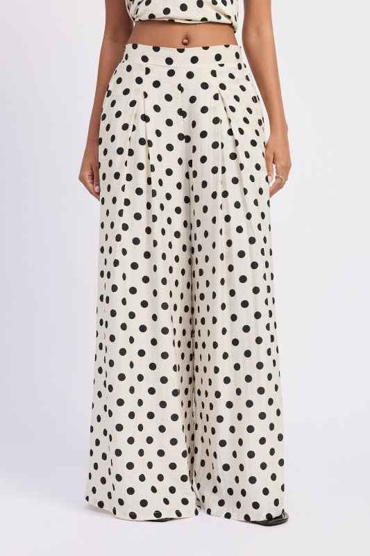 WIDE LEG POLKA DOT PANTS