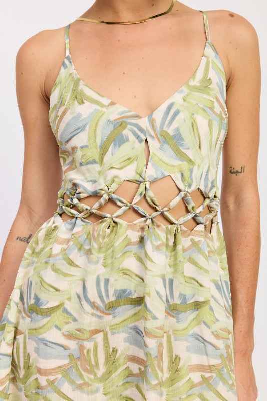 MAXI OPEN TIE BACK DRESS