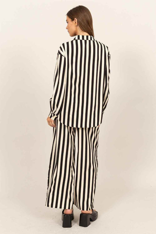 Striped Shirt and Pants Set for Stylish and Comfortable Outfits - Akana Style