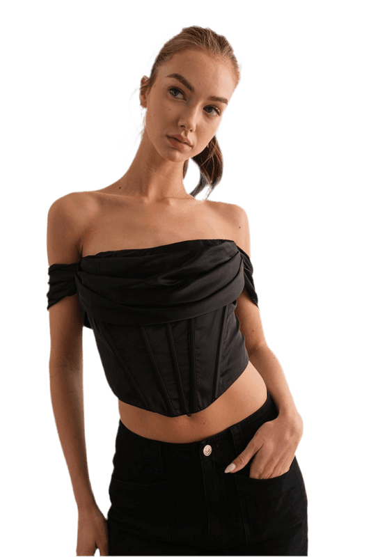Ruched Off Shoulder Corset Top for Effortless Style