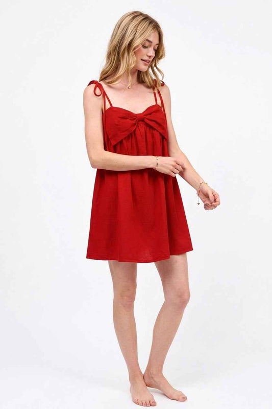 Ribbon Sleeveless Game Day Cheer Up Mini Dress