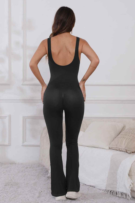 Scoop Neck Active Jumpsuit with Wide Straps for Ultimate Comfort - Akana Style