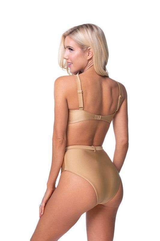 GOLD HIGH WAIST BIKINI SET - Akana Style
