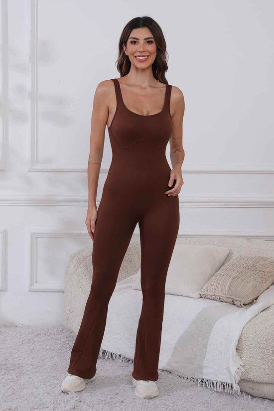 Scoop Neck Active Jumpsuit with Wide Straps for Ultimate Comfort - Akana Style