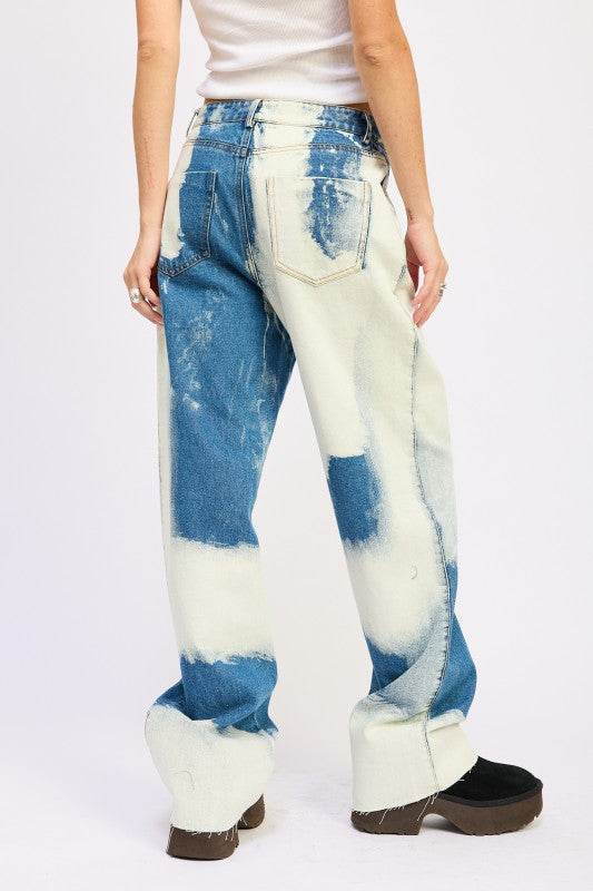HIGH WAISTED TIE DYE JEANS - Akana Style