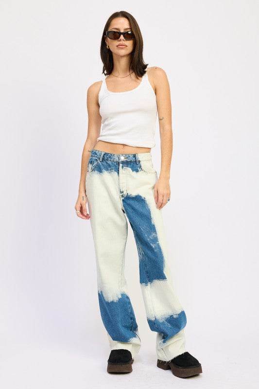 HIGH WAISTED TIE DYE JEANS - Akana Style