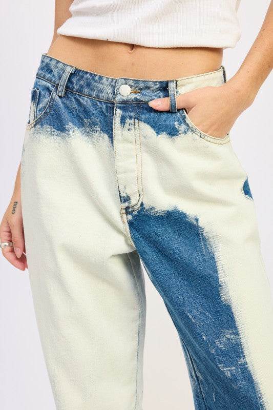 HIGH WAISTED TIE DYE JEANS - Akana Style