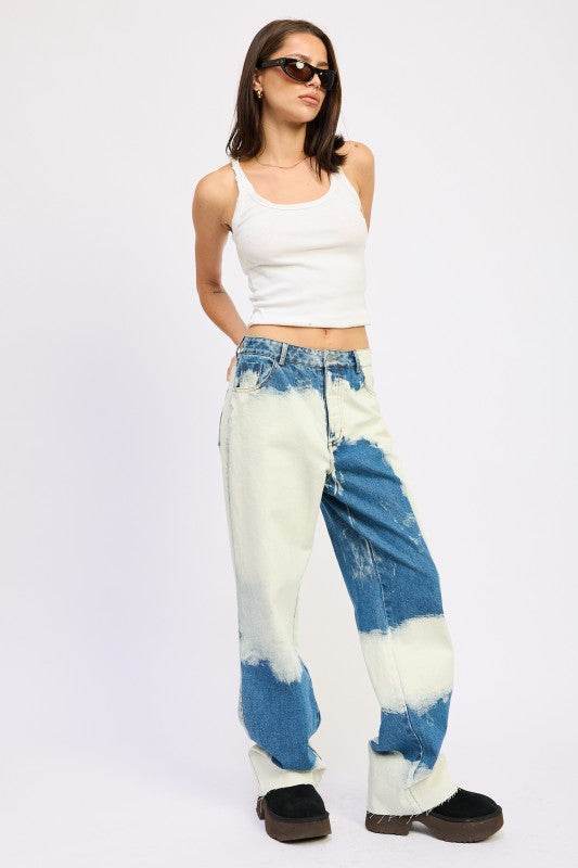 HIGH WAISTED TIE DYE JEANS - Akana Style