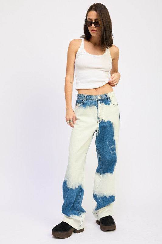 HIGH WAISTED TIE DYE JEANS - Akana Style