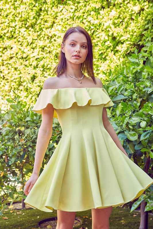A Line Ruffle Dress - Akana Style