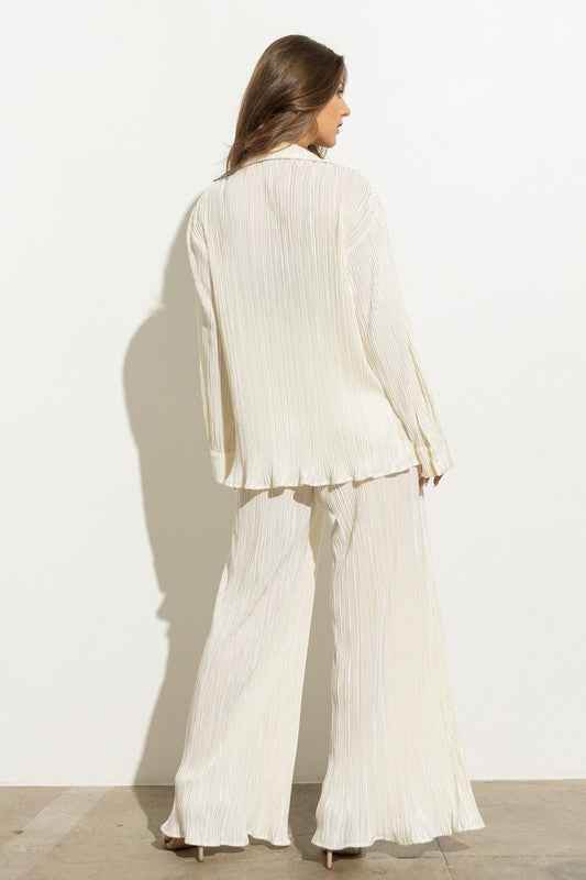 Pleated Blouse and Pants Set for Effortless Style and Comfort - Akana Style