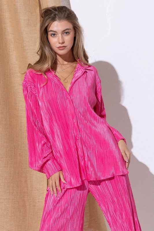 Pleated Blouse and Pants Set for Effortless Style and Comfort - Akana Style
