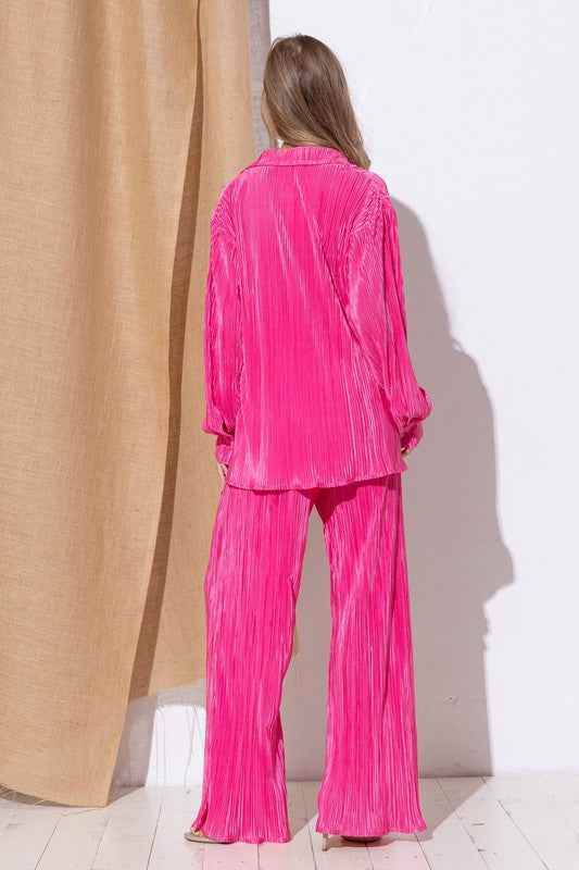 Pleated Blouse and Pants Set for Effortless Style and Comfort - Akana Style