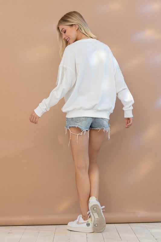 Rhinestone Fringe Top for Stylish Elegance and Comfort - Akana Style