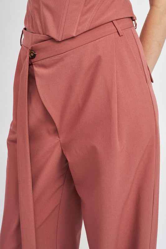 ASYMMETRICAL LONG BELT TROUSERS - Akana Style