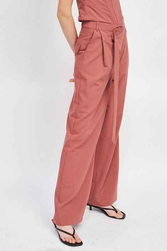 ASYMMETRICAL LONG BELT TROUSERS - Akana Style