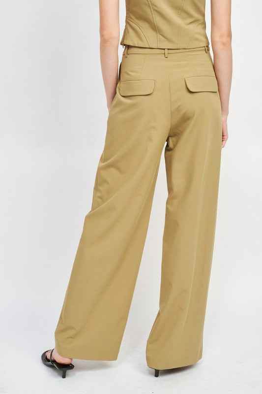 ASYMMETRICAL LONG BELT TROUSERS - Akana Style