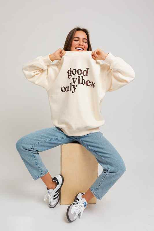 Letter Embroidery Sweatshirt for Oversized Stylish Comfort - Akana Style