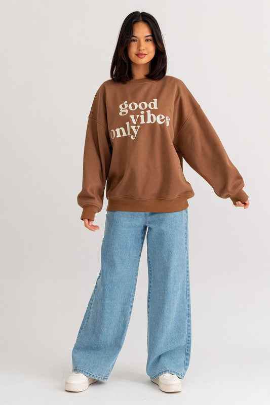 Letter Embroidery Sweatshirt for Oversized Stylish Comfort - Akana Style