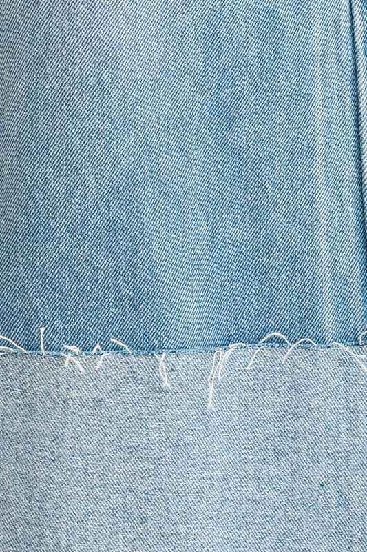 High-Waisted Wide Leg Jeans with Cuffed Detail - Akana Style