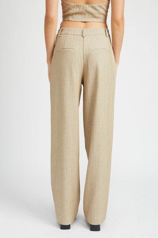 LOOSE FIT PINSTRIPE PANTS - Akana Style