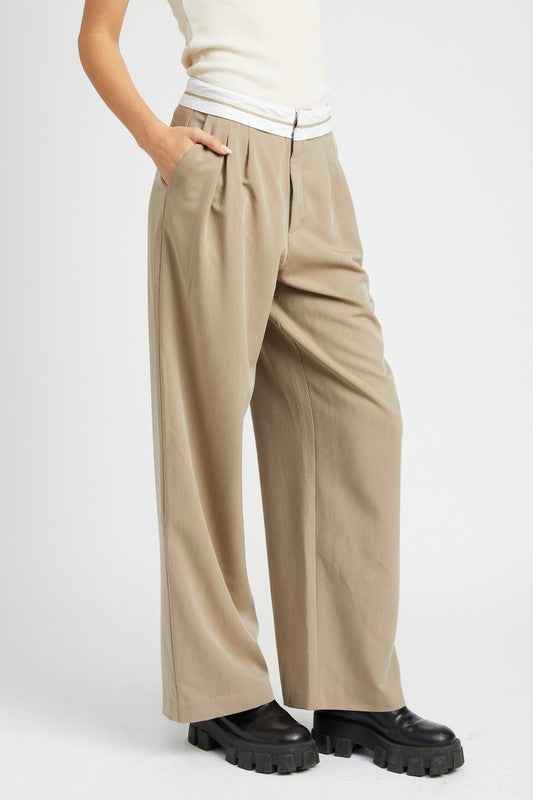 REVERSE WAIST BAND TAILORED PANTS - Akana Style