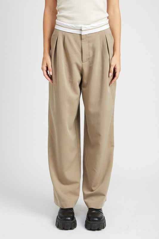 REVERSE WAIST BAND TAILORED PANTS - Akana Style