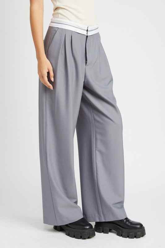 REVERSE WAIST BAND TAILORED PANTS - Akana Style