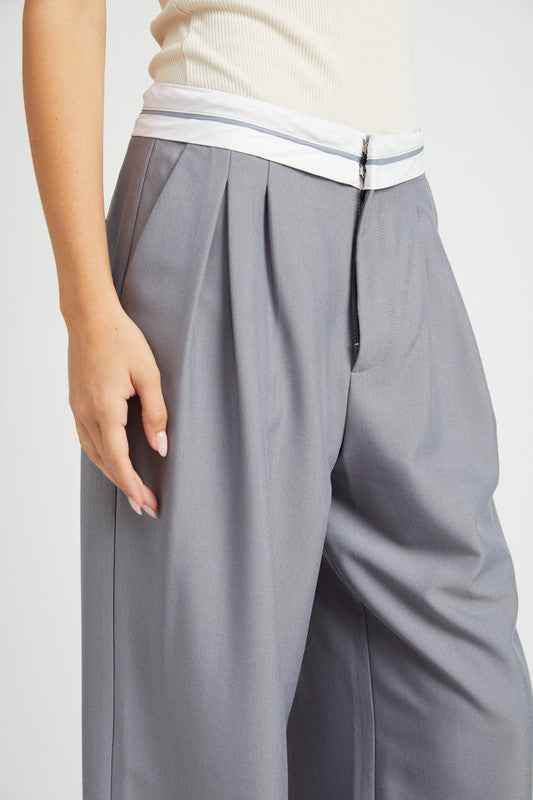 REVERSE WAIST BAND TAILORED PANTS - Akana Style