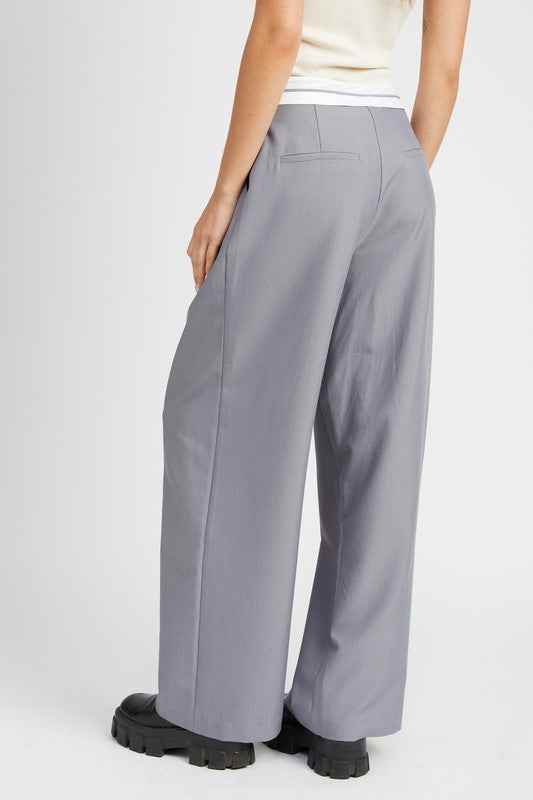 REVERSE WAIST BAND TAILORED PANTS - Akana Style