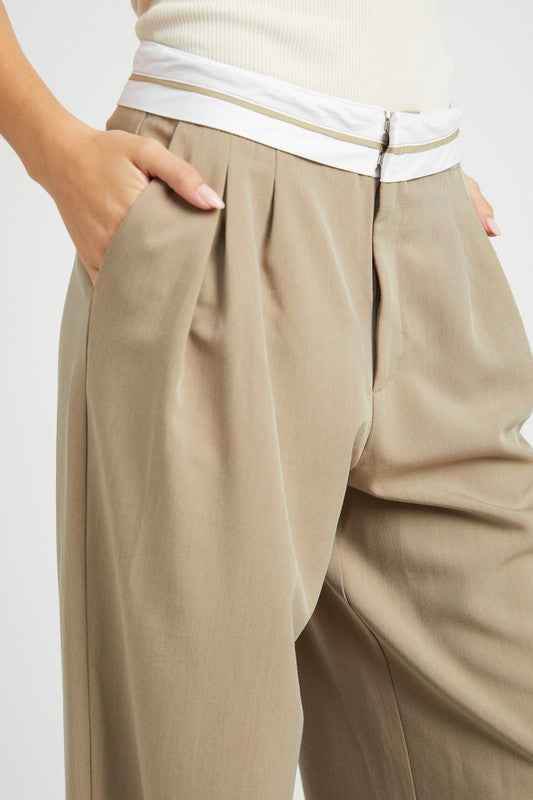 REVERSE WAIST BAND TAILORED PANTS - Akana Style