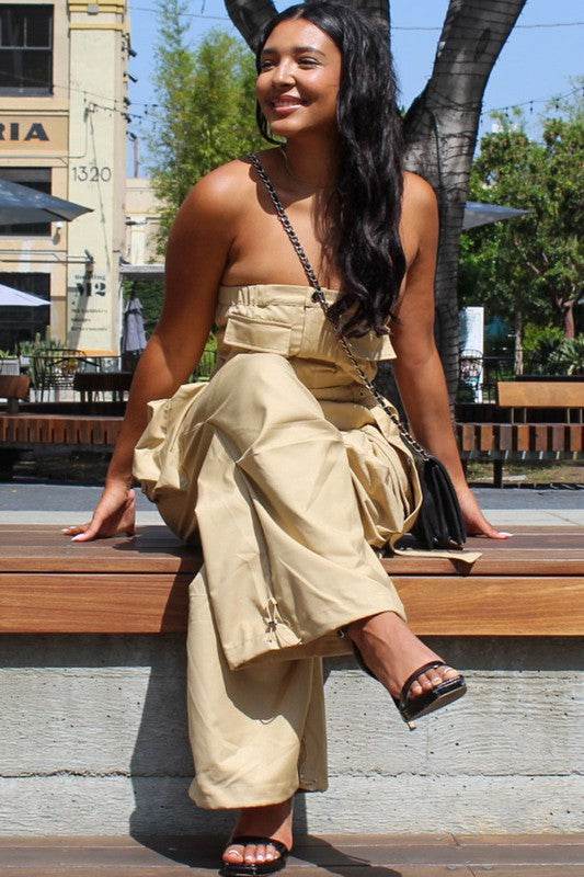 Athina Safari Jumpsuit - Stylish & Functional Multi Pocket Belted Fashion - Akana Style