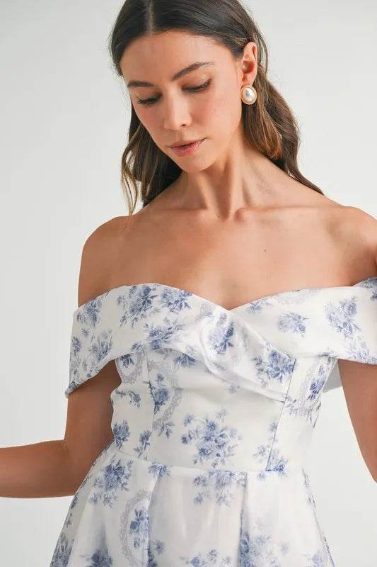Floral Off Shoulder Maxi Dress for Effortless Summer Style - Akana Style