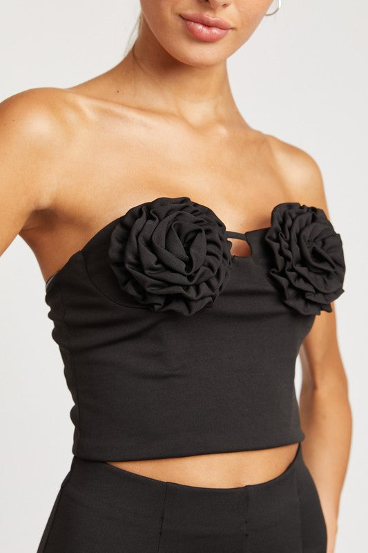 ROSETTE BUSTIER TOP