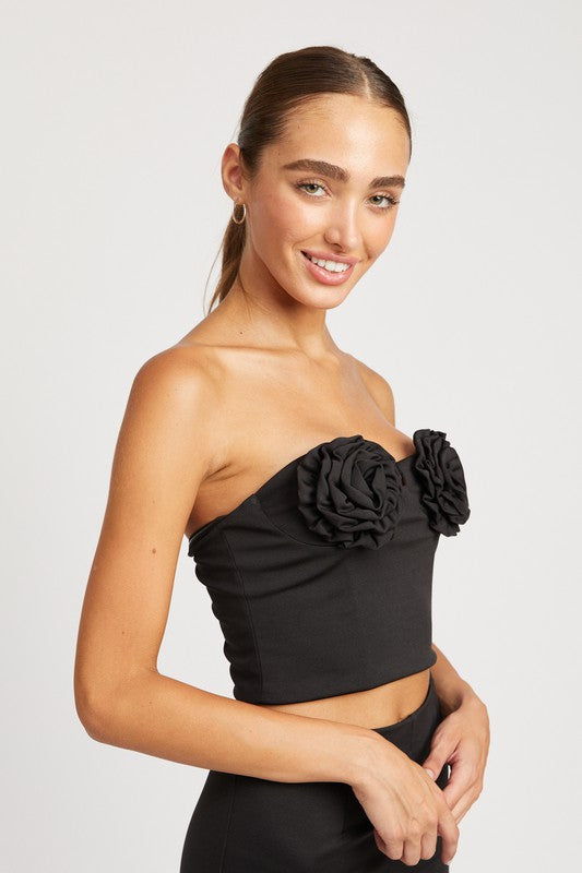 ROSETTE BUSTIER TOP