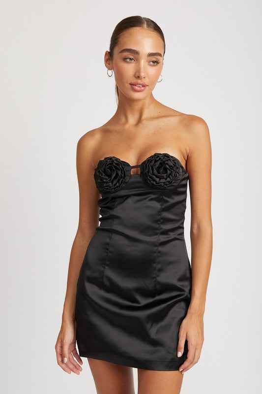 ROSETTE BUST MINI DRESS - Akana Style