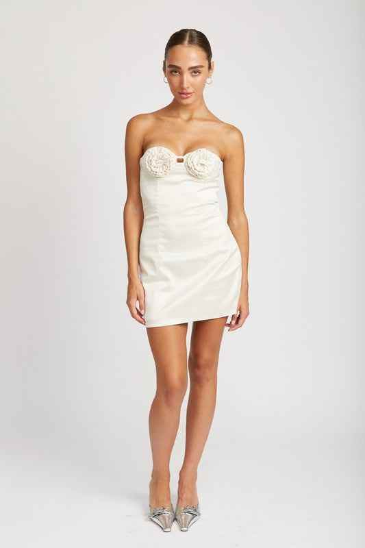 ROSETTE BUST MINI DRESS - Akana Style