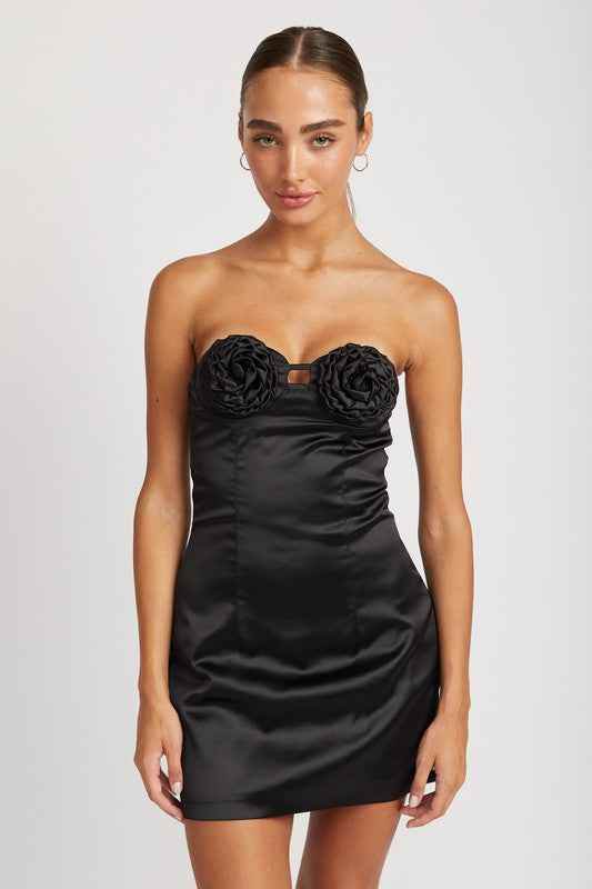 ROSETTE BUST MINI DRESS - Akana Style