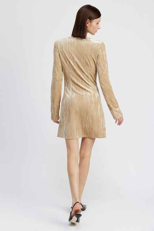 Long Sleeve Suede Mini Dress for Stylish Fall Fashion - Akana Style