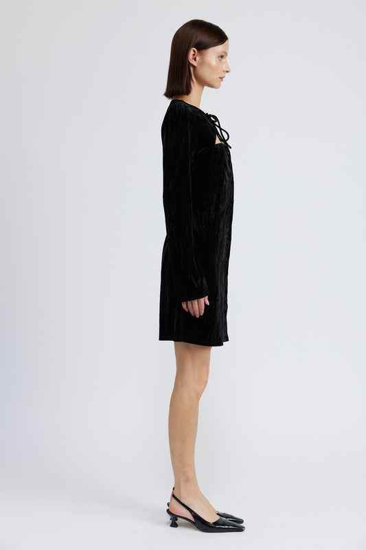 Long Sleeve Suede Mini Dress for Stylish Fall Fashion - Akana Style