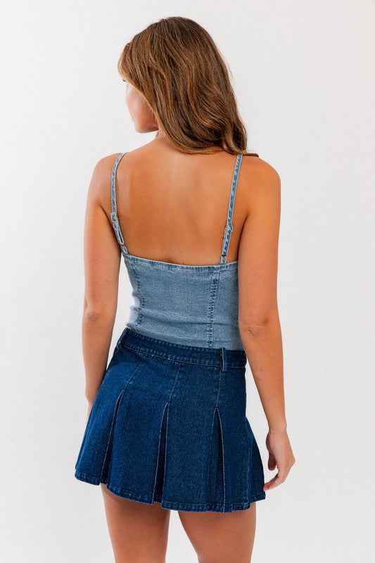 Denim Bustier Bodysuit - Akana Style